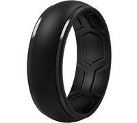 ThunderFit Anillos de silicona para hombre, 7 anillos, 4 anillos, 1 anillo, bandas de compromiso de goma, edición transpirable, 8,4 mm de ancho, 13.5 - 14 (23mm), 1 anillo - Negro