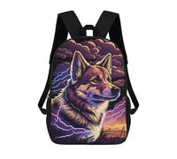 Thundering Wolf Digital Art Mochila Escolar, Mochila Informal, Mochila De Día, Mochila Escolar, Mochila De Trabajo, Mochila De Viaje Para Adolescentes, Niñas, Niños, Mujeres Y Hombres 17inch