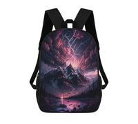 Thunderstorm Mountain Landscape -2 Mochilas Impresas En 3D Para Niños 17inch Mochilas De Moda Informales Para El Día A Día, Bolsas De Viaje, Mochilas Informales Para Exteriores Para Niños Y Niñas