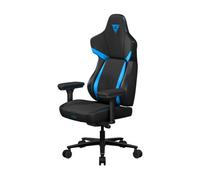 ThunderX3 CORE Racer - Silla ergonómica para gaming, asiento inclinable, soporte lumbar, reposacabezas de espuma viscoelástica, reposapiés, piel sintética, color azul