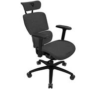 ThunderX3 XTC - Silla de oficina ergonómica para adultos, inclinación sincrónica, soporte lumbar y respaldo autoajustables, reposacabezas ajustable, tela, gris