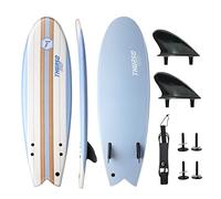 THURSO SURF Lancer - Tabla de surf de espuma suave 5'10", para niños y adultos, con aletas dobles, correa giratoria, núcleo EPS IXPE, cubierta HDPE, agarre antideslizante