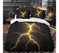 THVBFLVBH Caída de un Rayo 3D Impresión Edredón Funda 3pz Microfibra fácil Cuidado Efecto de tormenta eléctrica Funda de edredón 2 Fundas Cremallera Chicos Chicas Super King（260x220cm）