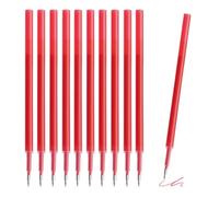 THXFUNAREA 10 recambios boligrafos borrables minas de repuesto para bolígrafo de gel de 0,5 mm,For Pilot FriXion Ball & Clicker y Eberhard Faber, mina de repuesto para bolígrafo de gel borrable,Rojo