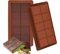THXFUNAREA 2 Moldes de Silicona para Chocolate - Moldes Reutilizables y Flexibles con Espátula, 25×13,5 cm, Molde Silicona Tableta Chocolate Ideal para Postres, Dulces y Turrón Casero