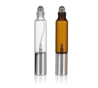 THXFUNAREA 2 Piezas Atomizador Perfume Recargable Doble Cabezal, 10 ml Frasco Perfume Mini Vacío, Spray y Pincel Aplicador 2 en 1, Perfumador de Viaje para Hombres y Mujeres, Llenado por la Base