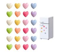 THXFUNAREA 24 Piezas Imanes de Nevera en Forma de Corazón, Imanes Decorativos 3D de 8 Colores, Fuertes Imanes para Pizarra Magnética, Frigorífico y Oficina, Perfectos para Decoración del Hogar