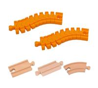THXFUNAREA 5 Piezas Juego de Vías de Tren de Madera, Flexible Conectores Rails De Vía De Hueso Adaptador De Vía De Tren De Madera Piezas De Conector, para Hacer Vías Tren Madera Juguete