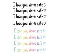 THXFUNAREA 8 pegatinas con texto en inglés "I Love You Drive Safe, I Love You Drive Safe Corazón" Pegatinas con texto en alemán "Ich liebe Dich Spiegel"