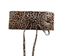 THXFUNAREA Cinturón Leopardo Para Mujer, Modelo Ancho Marrón, Regulable, Perfecto Para El Día A Día Y Eventos Especiales, Un Regalo Con Estilo