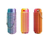 THXFUNAREA Juego de 3 pelotas de acupresión: pelota metálica con forma de erizo para aliviar el estrés y masajear puntos gatillo | Pelota con púas antideslizante, portátil para oficina y viajes