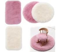 THXFUNAREA Pack De 4 Alfombras Miniaturas Para Casa De Muñecas, Color Beige Y Rosa, Alfombras De Calidad Para Habitaciones Y Salas, Accesorios Para Barbie Y Miniaturas