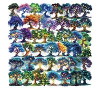 THXFUNAREA Pegatinas de árbol de fantasía, 50 unidades, diseño de árbol mágico esthetic para ordenador portátil, scrapbook, diario, coche, bicicleta, casco, monopatín, motocicleta