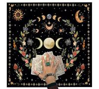 THXFUNAREA Tapete de Tarot para Adivinación 75x75 cm, Mantel de Altar Esotérico con Fases de la Luna y Estrellas, Paño para Tirada de Cartas y Rituales Espirituales