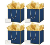 THXIY Bolsa de regalo cuadrada de 11.8 pulgadas, 4 bolsas de regalo extragrandes de 30 cm con bordes dorados, bolsa de papel grande, regalo de boda, fiesta de cumpleaños, regalo de dama de honor