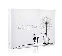 ThxMadam Scrapbook Álbum de Fotos Libro de Visitas de Boda con 50 Páginas Negras Presentes para Regalo de Valentín Día de Aniversario Navidad Cumpleaños para Esposa Hija Madre, Diente de león B