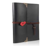ThxMadam Scrapbook Cuero Álbum de Fotos Libro de Visitas de Boda con 60 Páginas Negras Presentes para Regalo de Valentín Día de Aniversario Navidad Cumpleaños para Esposa Hija Madre(grande, álbum)