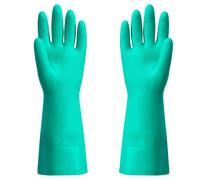 Thxtoms Los guantes de nitrilo resistente a los qumicos resisten el cido domstico cido lcali solvente y aceite de ltex sin goma 1 par extra gra