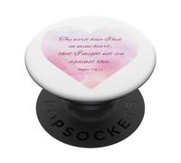 Thy Word Have I Hid in Mine Heart - Psalm 119:11 Women Girls PopSockets PopGrip Adhesivo