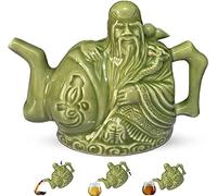 Thyggzjbs Assassins Tetera, hervidor de té de cerámica china hecha a mano, una olla tres bebidas, tetera de dos corazones, dispensador de bebidas, tetera de asesino de truco mágico, 16 onzas