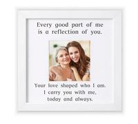 THYGIFTREE Marco de fotos conmemorativo por la pérdida de mamá, homenaje a tu hija e hijo, soporte de fotos de madera rústica de 9.5 x 9.5 pulgadas, decoración inspiradora de duelo para oficina