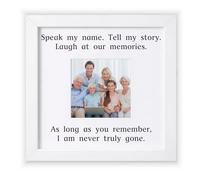 THYGIFTREE Regalos de condolencias por la pérdida de papá y mamá, marco de fotos conmemorativo para reunión familiar, regalo de duelo con texto en inglés «Speak My Name», decoración de recuerdo de
