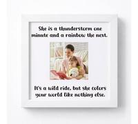 THYGIFTREE Regalos para mamá de Drama Queen - Marco de fotos de decoración de guardería arcoíris - Cita de tormenta y arco iris - Divertido regalo para el día de la madre de parte del marido