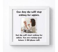 THYGIFTREE Regalos para mamá nueva para mujeres, marco de fotos para el futuro mejor amigo, cita de Raising My Best Friend, llamada telefónica a las 3 am, decoración de guardería de marido