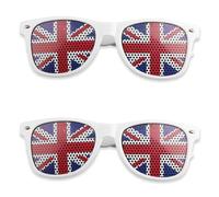 Thyonta 2 gafas de sol con diseño de la bandera de Reino Unido para adultos, diseño de bandera británica para adultos, de plástico, retro, elegante, decoración de coronación del rey Carlos III para