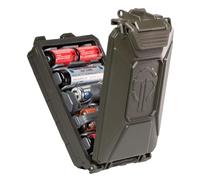 Thyrm CellVault-5M - Almacenamiento de batería modular impermeable para baterías CR123, 18650, 18350, CR2032, AA, AAA, 1632, montable Molle/PALS (verde oliva), fabricado en Estados Unidos