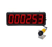 THYXGS Contador de banda transportadora digital LED, contador de pantalla LED de 6 dígitos de 3 pulgadas, cuenta de sensores infrarrojos hasta 999999, distancia de inducción ajustable de 30 a 70 cm