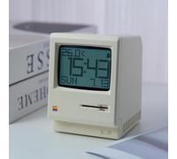 THYXGS Despertador Retro Pixelado, Reloj De Escritorio Digital Estilo Años 80, con Pantalla LCD Grande, Múltiples Alarmas, Calendario, Temperatura Y Brillo Ajustable