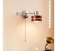 THYXGS Lámpara De Pared con Brazo Oscilante De Acero Al Carbono, Aplique Ajustable, Luz De 3 Colores, Compatible con Bombillas E27 De 5 W, CRI≥97, Ideal para Sala De Estar Y Dormitorio