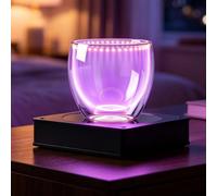 THYXGS Vaso De Plasma con Bobina De Tesla, Taza Luminosa con Efecto De Rayo, Vaso De Cristal con Efecto De Rayo Eléctrico, Cristalería Iluminada Sensible Al Tacto con Base Excitadora, para Regalo
