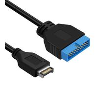 Thzzhnno Adaptador Cable Extensión USB 3.0 Macho de 19/20Pin a USB 3.1 tipo E Macho para placa base 0,3M