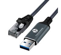 Thzzhnno Adaptador USB a Ethernet 1M, USB 3.0 A a RJ45 Macho, Cable Gigabit LAN conectado directamente, Compatible con laptop, PC, MacBook, Switch, Windows, MacOS, Linux
