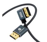 Thzzhnno Cable 90° DisplayPort de 1M, ángulo Izquierdo Cable Displayport 1.4 Compatible con Hasta 8K, 4K/60Hz para tarjeta gráfica de monitor de juegos