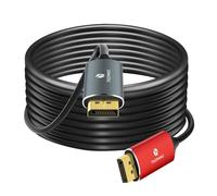 Thzzhnno Cable de Fibra óptica DisplayPort 4K 8K 50M, DP a DP 1.4 Cable 8K@30Hz 4K@144Hz, 2K@165Hz, 32.4Gbps Compatible con HDR, G-Sync FreeSync para laptop, PC, TV