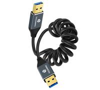 Thzzhnno Cable en Espiral USB 3.0, USB Type A Cable en Espiral 5Gbps de Datos Para con Cámara, Reproductor de DVD, TV, Luz Flash, Concentrador, Monitor, Altavoz (De 95 MM a 1 M)