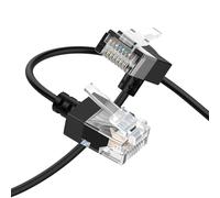 Thzzhnno Cable Ethernet Cat6A en ángulo Abajo 90° Grados 2M, Cable de conexión Ethernet Cat6Rj45 LAN Cable de hasta alta velocidad 10Gbps 550MHz para PC, Router, Impresora