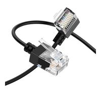 Thzzhnno Cable Ethernet Cat6A en ángulo Derecha 90° Grados 2M, Cable de conexión Ethernet Cat6Rj45 LAN Cable de hasta alta velocidad 10Gbps 550MHz para PC, Router, Impresora