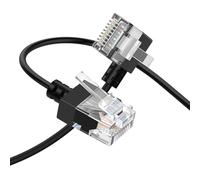 Thzzhnno Cable Ethernet Cat6A en ángulo Izquierdo 90° Grados 1M, Cable de conexión Ethernet Cat6Rj45 LAN Cable de hasta alta velocidad 10Gbps 550MHz para PC, Router, Impresora