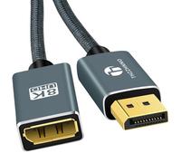 Thzzhnno Cable Extensión 8K DisplayPort 1,5M, Cable DisplayPort 1.4 Macho a Hembra, Cable extendido DP a DP soporta 8K@60Hz, 4K@120Hz para Monitor de juegos Gráficos, PC