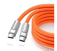 Thzzhnno Cable Silicona USB C 3.2 Gen2 2M, Ultra Flexible y Suave USB C 20gbps 4K@60Hz Línea de Carga Rápida Vídeo Tipo C 100W para Thunderbolt 3, ipad, Macbook, Galaxy s21 (Naranja)
