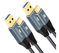 Thzzhnno Cable USB A to USB C 3M 2 Unidades, USB 3.1 USB 3.2 Gen2 10Gbps Cable de Transferencia de Datos para Samsung Galaxy/iPhone 15/MacBook Pro/iPad Pro