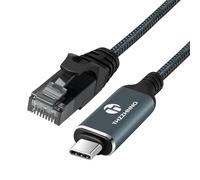 Thzzhnno Cable USB C a Ethernet 10M, Tipo C a RJ45 LAN Gigabit, conectado directamente, Compatible con Thunderbolt 3/4 para MacBook Pro/Air, iPad Pro, iPhone 15 Series, Galaxy