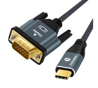 Thzzhnno Câble USB C Vers VGA 2M, Conversion USB Type C Vers VGA 1080P@60Hz Pour ordinateurs portables, téléphones portables, tablettes, téléviseurs HD, moniteurs et projecteurs