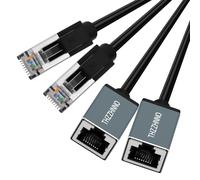 Thzzhnno Câbles D'extension Ethernet Cat6 de 0.5M Lot de 2, Câble RJ45 Mâle à Femelle 1000Mbps, Câble Gigabit LAN adaptateur pour MC, PC, routeurs, modems et commutateurs