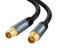 Thzzhnno TV Antena RG6 Coaxial Cable 5M, Dorado Macho a Macho Conector, Cable Coaxial para HDTV, CATV, DVB- T2/C/S, Módem Cable, Radio, Receptor de Satélite