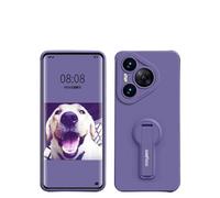 Ti Cow Funda de silicona compatible con Huawei Pura70/Pura 70ultra/p60/p40/p50, funda protectora anticaídas con soporte invisible, cuerda de mano y película para teléfono, color morado
